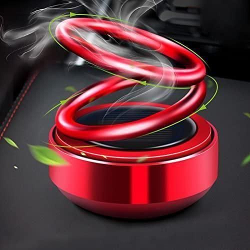 SolarGalaxy Rotating Solar Car Perfume - Levitation Double Ring Aromatherapy Diffuser for Dashboard | 360° Rotation Air Freshener