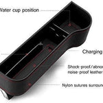Premium PU Leather Car Seat Gap Filler & Organizer (Pack of 2) - Universal Side Pocket Console for Mobile, Wallet, Keys & Coins